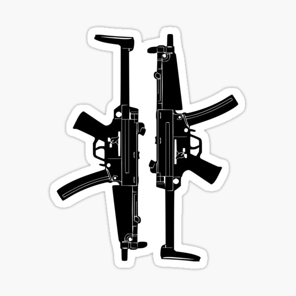 Vista previa del artículo con la obra «Subfusiles MP5 duales», diseñado y vendido por GunsAndStuff.