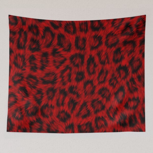 Item preview, Furry Leopard Print in Christmas Red and Black designed and sold by Darcy777.