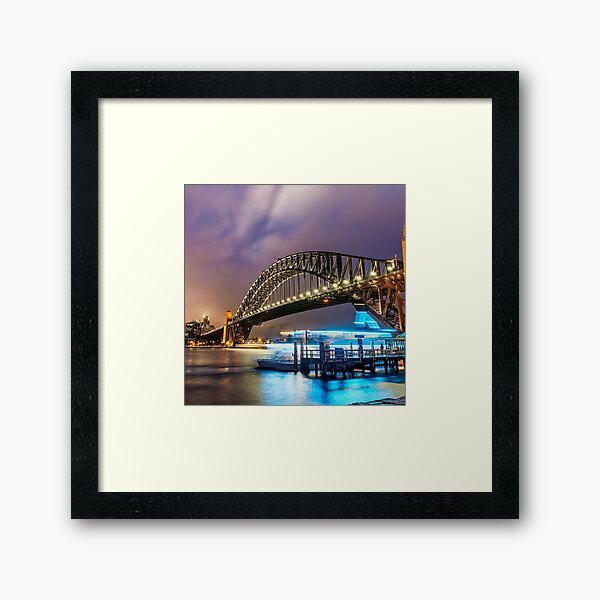 Sydney Harbour Bridge Evening Sunset Australia Framed Art Print