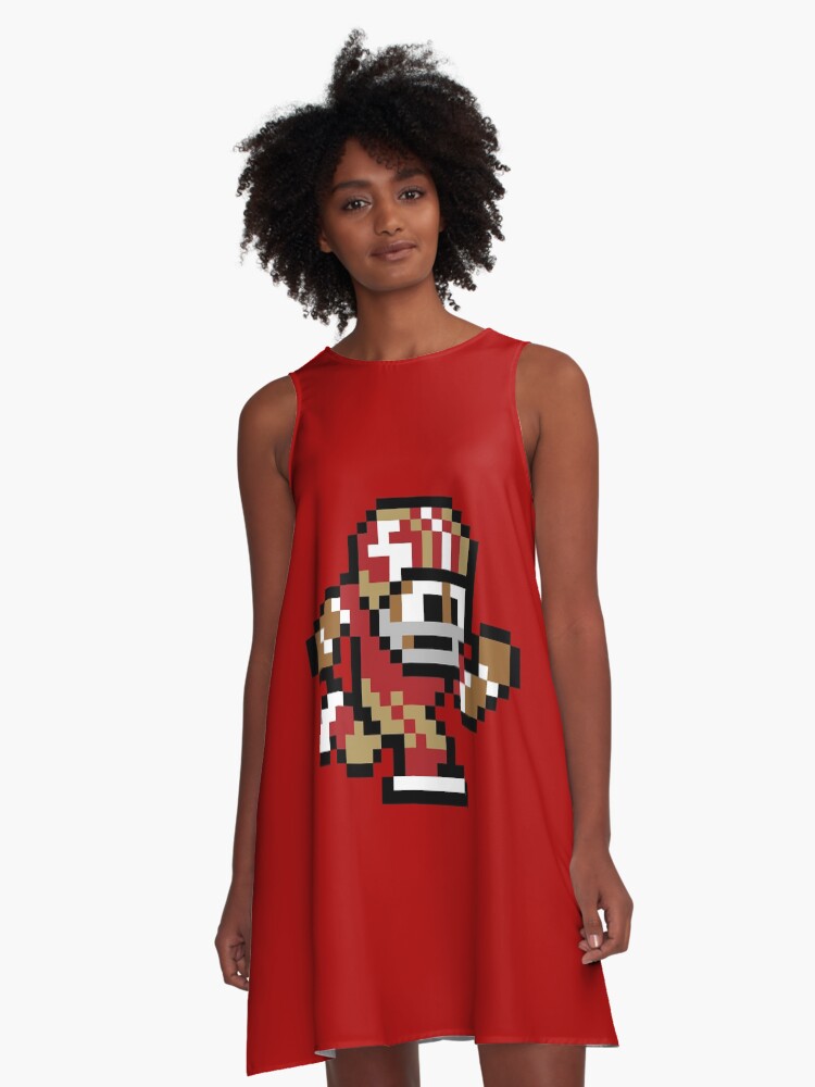 San Francisco 49ers Tecmo Super Bowl Football Player A Line Dress for Sale by TheArmorsmith Redbubble