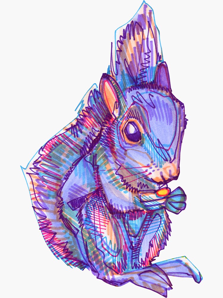 Squirrel Drawing - 2011 by gwennpaints