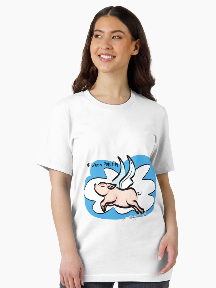 Thumbnail 2 of 7, Essential T-Shirt, #When Pigs Fly by Art In The Garage designed and sold by artinthegarage.