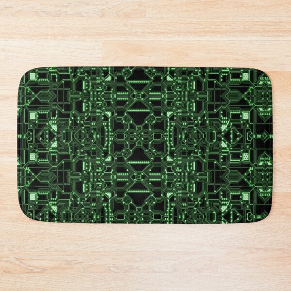Item preview, Printed Circuit Board Pattern With Green Neon Tracks designed and sold by Phantasmal-2-do.
