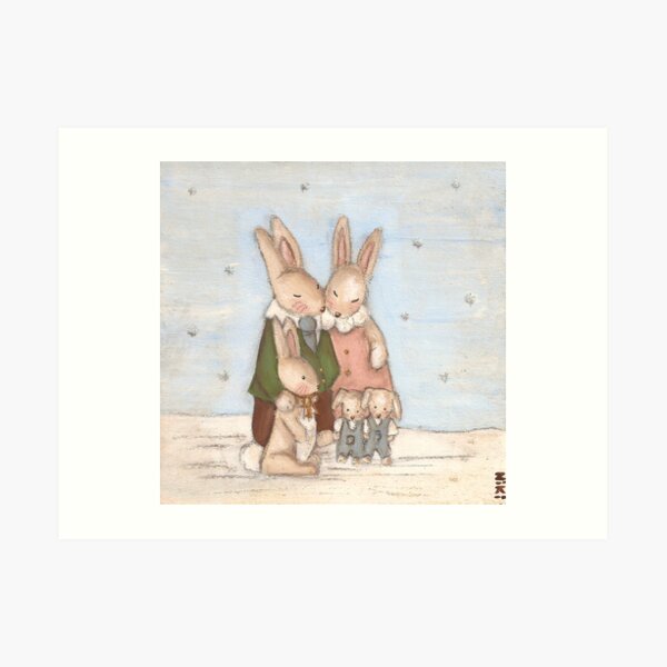 Snuggle Family Art Print