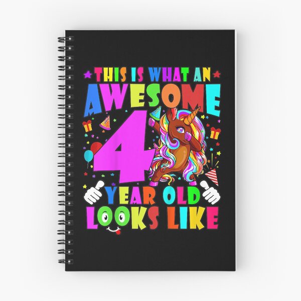 Item preview, Kids Awesome 4 Year Old Girls Birthday Dabbing Brown Skin Unicorn  designed and sold by FelixRiojas.