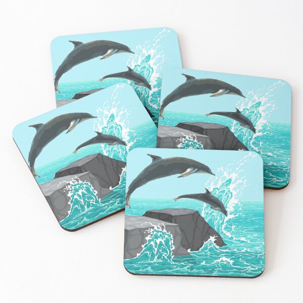 Item preview, The dolphins jump off the rock. designed and sold by Karine Dupras.