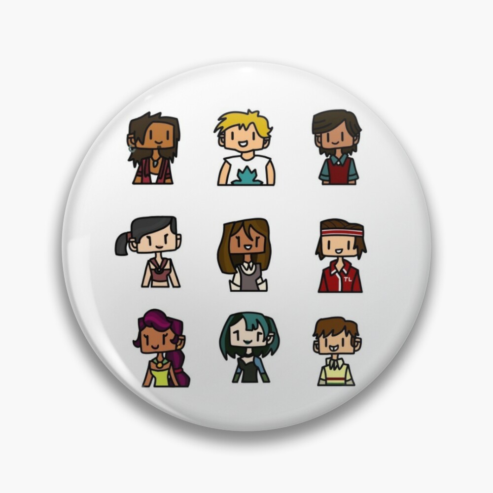 Chapa for Sale con la obra «Personajes de la gira mundial de drama total»  de GiraffenGoggles | Redbubble