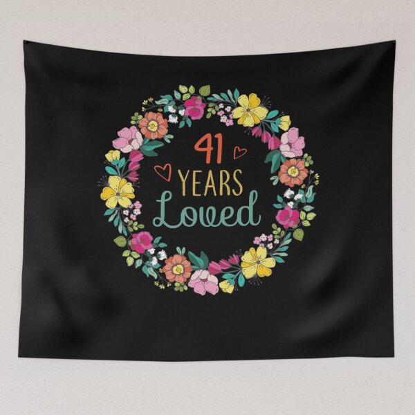Item preview, 41 Years Loved Cool Flowers Pattern Wife, Mom 41st Birthday Long Sleeve  designed and sold by RogerGift.