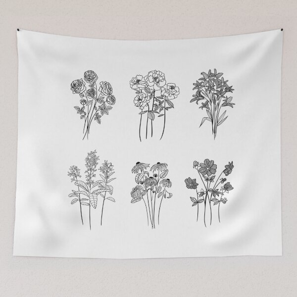 Item preview, Various Variety Line Art Wildflower Sticker Pack designed and sold by nchien.