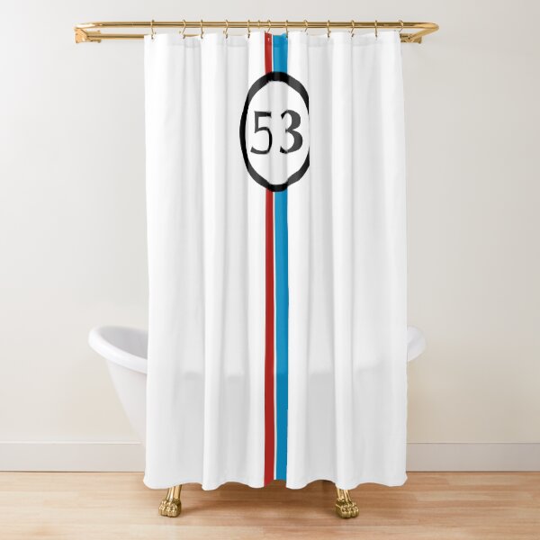 Number 53 with racing stripes by dePace' Shower Curtain