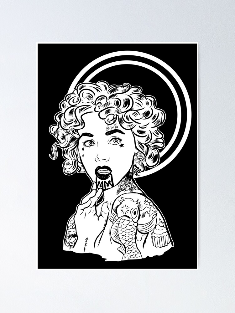 Curly Hair and Tattoo Pin up " Poster for Sale by silentlyrob668