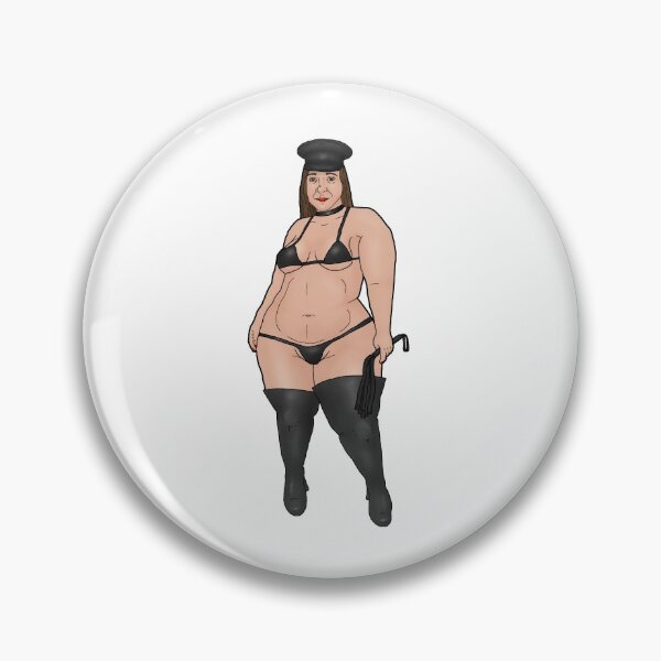 Item preview, BBW dominatrix with a pear-shaped figure in a bikini with a whip designed and sold by PinUpsandPulp.