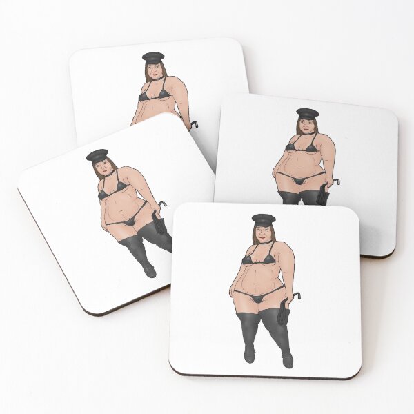 Item preview, BBW dominatrix with a pear-shaped figure in a bikini with a whip designed and sold by PinUpsandPulp.