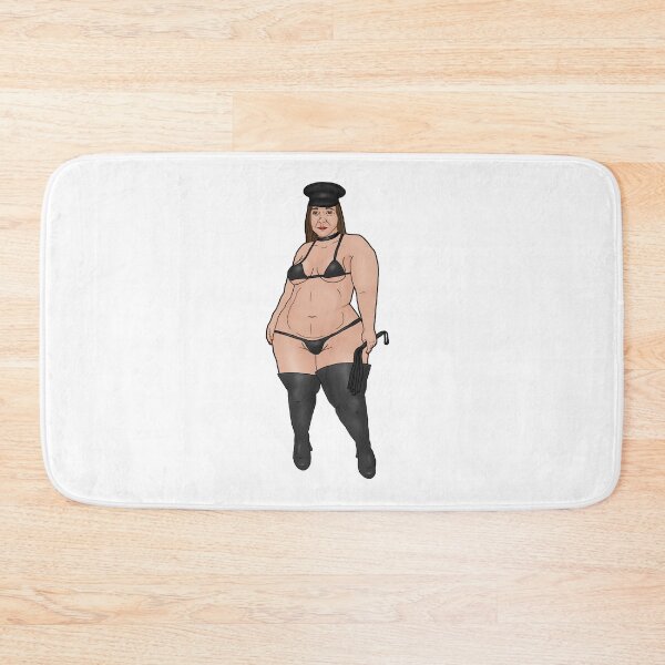 Item preview, BBW dominatrix with a pear-shaped figure in a bikini with a whip designed and sold by PinUpsandPulp.