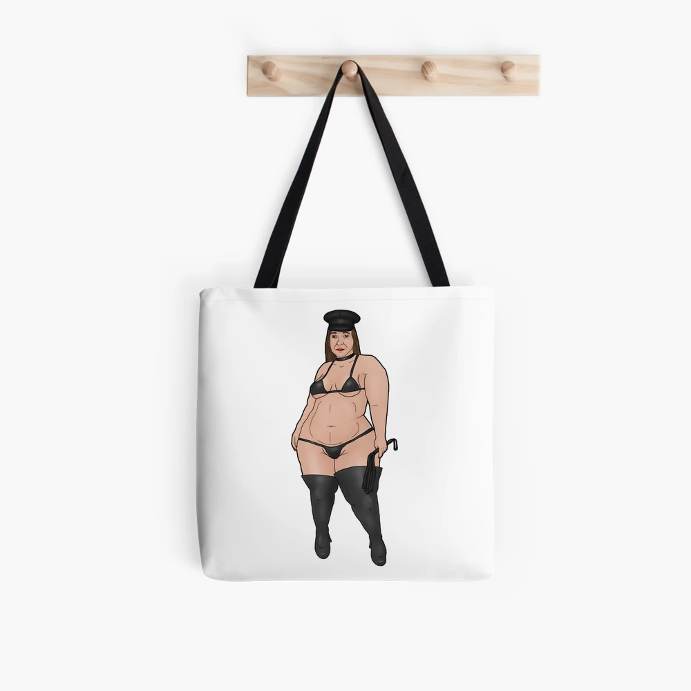BBW dominatrix with a pear-shaped figure in a bikini with a whip Tote Bag  by PinUpsandPulp | Redbubble