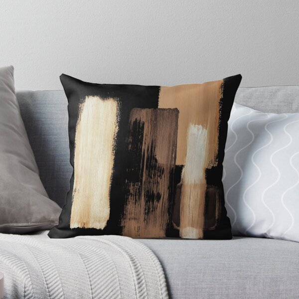 Black brown Throw Pillow