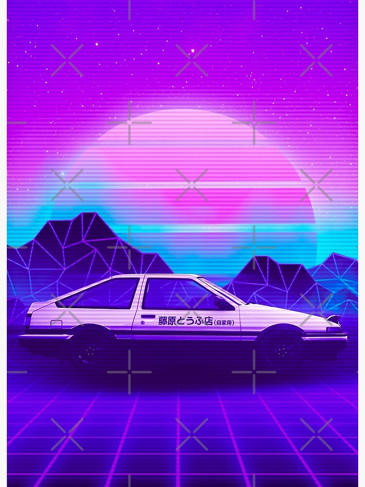 HD wallpaper: retrowave, purple, vaporwave, typography, Initial D