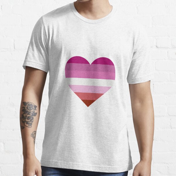 Lesbian Flag Heart Shape T Shirt By Seren0 Redbubble
