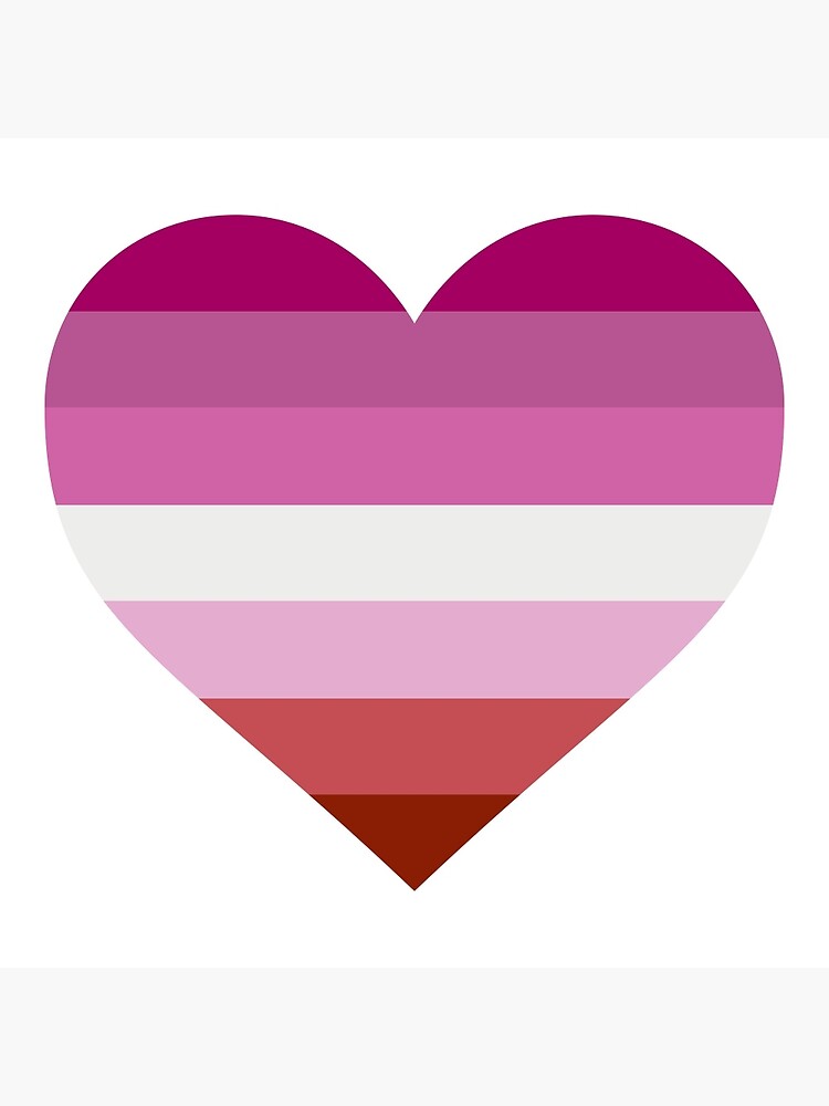 Lesbian 7 Stripe Flag Heart Sticker