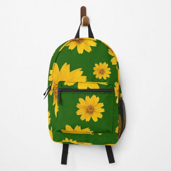 Item preview, Yellow Summer Flowers Over Green Background. Abstract Floral Botanical Pattern designed and sold by silviaol.