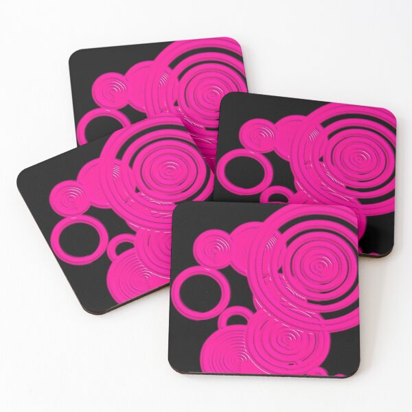 Item preview, Smile in pink circle pattern on black background designed and sold by Susanna Schorr.