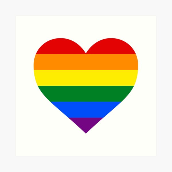Gay Pride Flag Heart Shape Art Print By Seren0 Redbubble