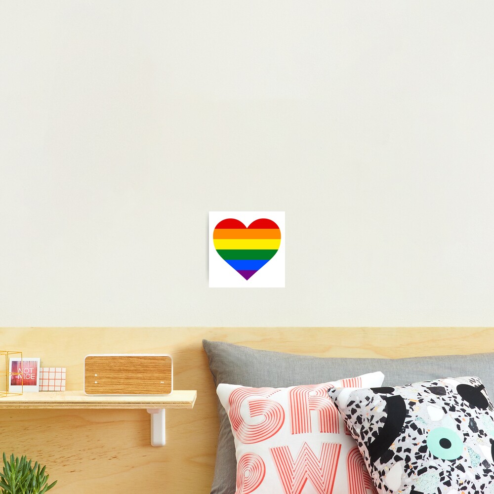 Gay Pride Flag Heart Shape Photographic Print For Sale By Seren0 Redbubble