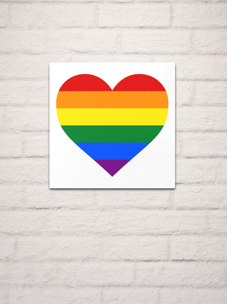 Gay Pride Flag Heart Shape Metal Print For Sale By Seren0 Redbubble