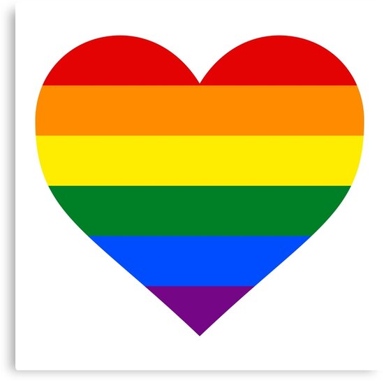 Gay Pride Flag Heart Shape Canvas Prints By Seren0 Redbubble