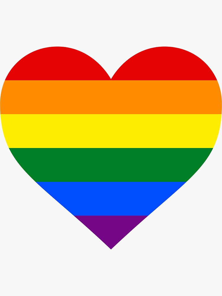Gay Pride Flag Heart Shape Sticker For Sale By Seren0 Redbubble