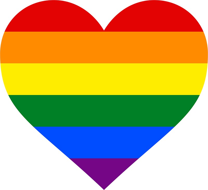 Gay Pride Flag Heart Shape Stickers By Seren0 Redbubble 