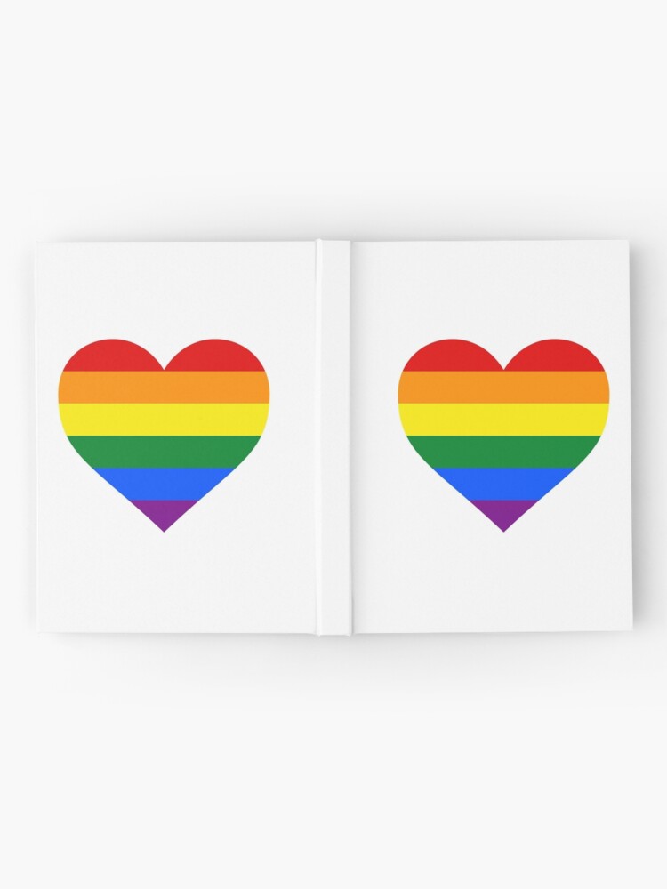 Gay Pride Flag Heart Shape Hardcover Journal By Seren0 Redbubble