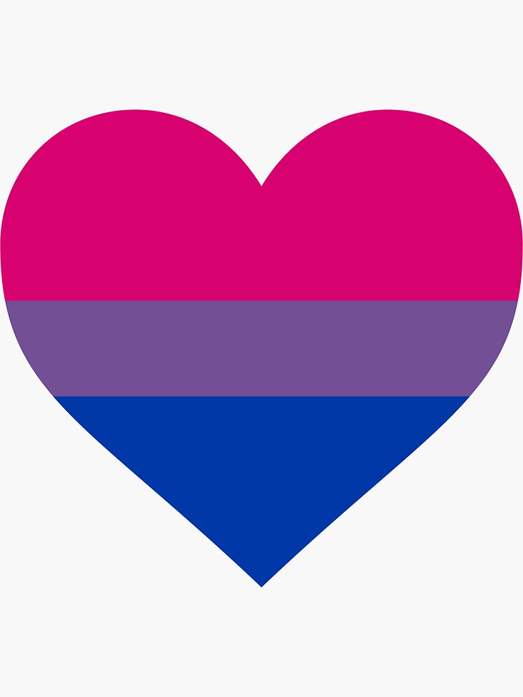 Bisexual Pride Flag Heart Shape Sticker For Sale By Seren0 Redbubble