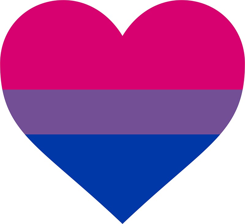 Bisexual Pride Flag Heart Shape Stickers By Seren0 Redbubble 