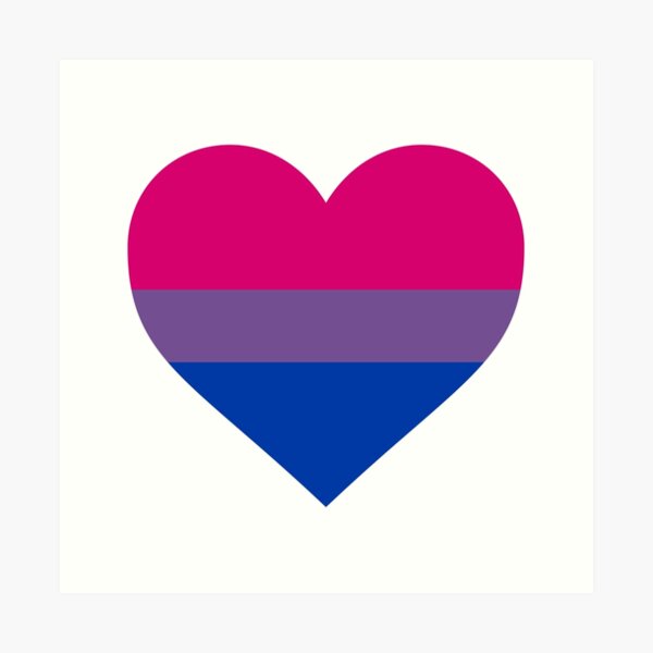 Lámina Artística Bandera Del Orgullo Bisexual Forma Del CorazÓn De Seren0 Redbubble