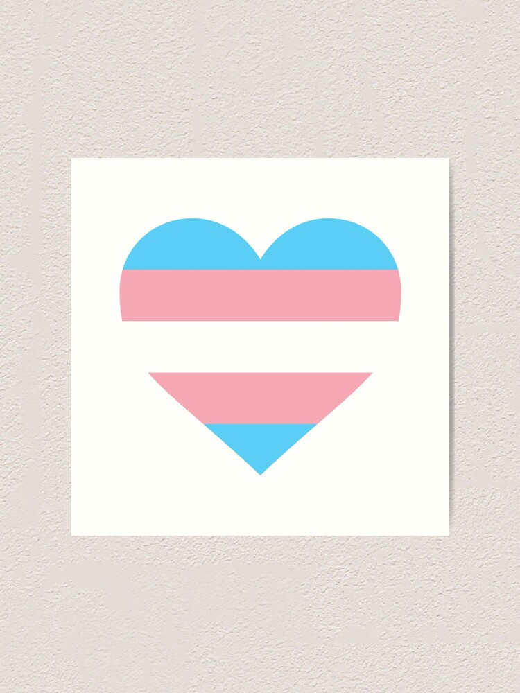 Trans Pride Flag Heart Shape Art Print By Seren0 Redbubble 