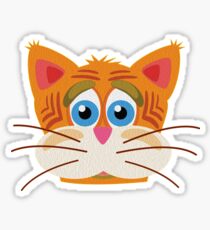 Cat Face Cartoon Vector Graphic Sticker