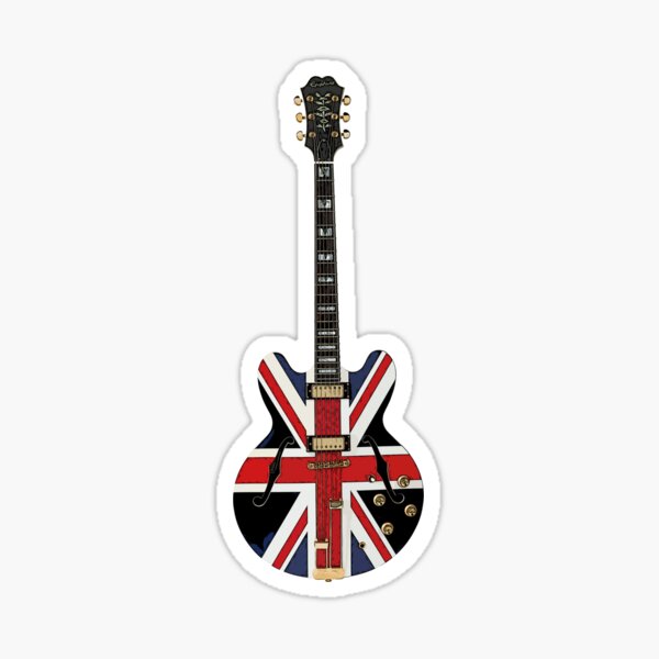 Guitar Brooch with flag pattern Guitar Gift Stars & Stripes Guitar pin badge Vintage Style small gift Union Jack Guitar