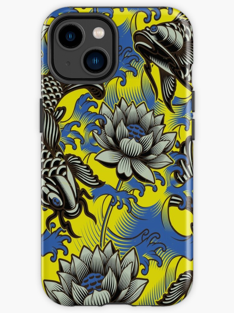 Funda de iPhone « Estilo de arte de pez koi, cara de tatuaje, pez koi  japonés y peonías, tinta de tatuaje de flor, estanque de peces koi» de  thenewall | Redbubble