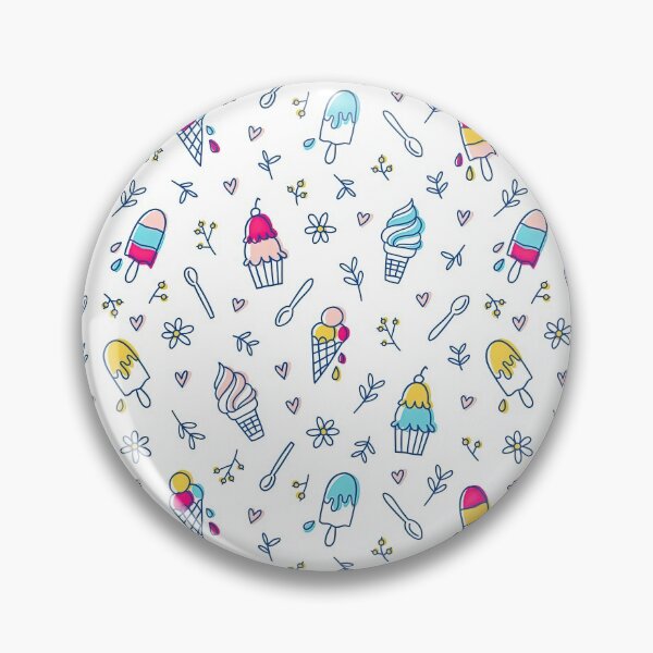 Item preview, Ice cream and botanical seamless pattern on White background, Ice Cream Pattern designed and sold by graphic-genie.