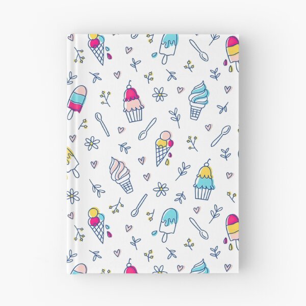 Item preview, Ice cream and botanical seamless pattern on White background, Ice Cream Pattern designed and sold by graphic-genie.