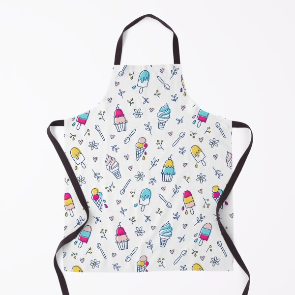 Item preview, Ice cream and botanical seamless pattern on White background, Ice Cream Pattern designed and sold by graphic-genie.