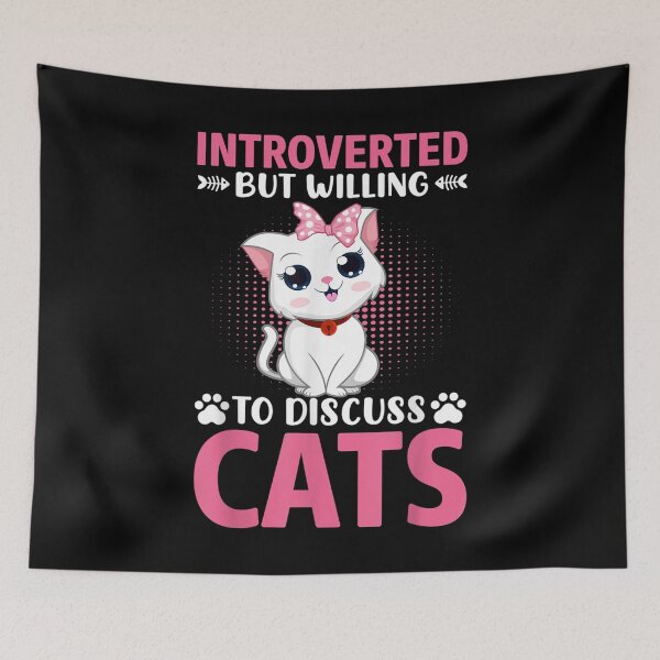 Item preview, Introverted But Willing To Discuss Cats Cat Lovers Cat Cute  designed and sold by CuthbertShop.