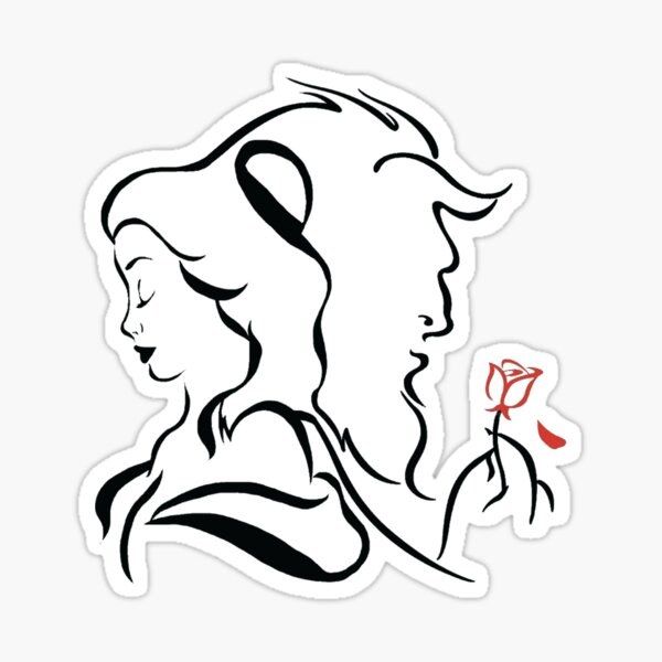 Beauty and the beast logo Pegatina