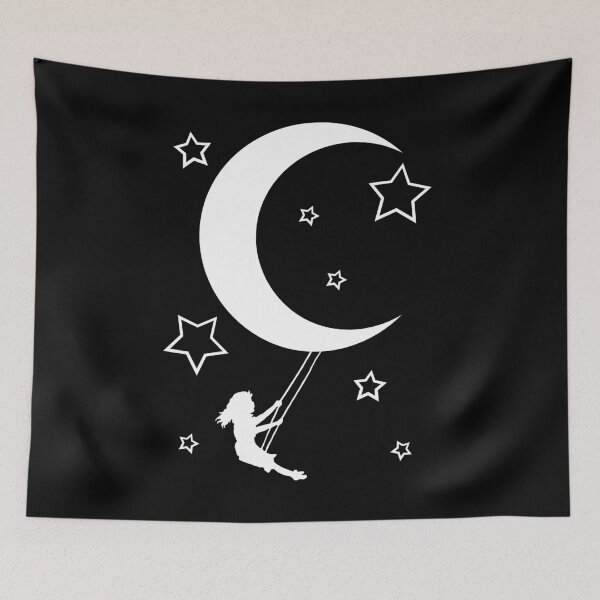 Item preview, Girl Swinging on a Crescent Moon  designed and sold by Atouke.