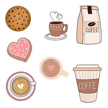 Artwork thumbnail, Coffee "Sticker Pack" Sticker by RetroPlaceee