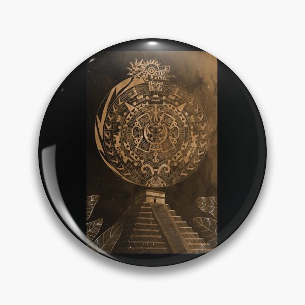 Item preview, the aztec calendar in dragon quetzalcoatl night in brown  designed and sold by Blassingyar.