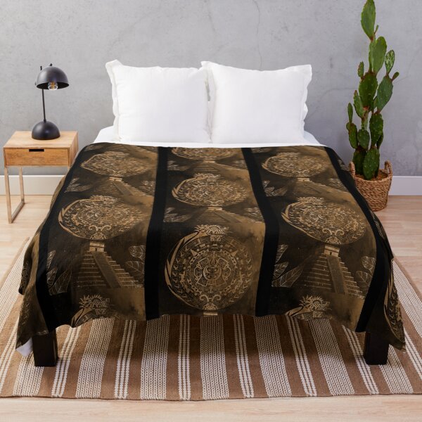 Item preview, the aztec calendar in dragon quetzalcoatl night in brown  designed and sold by Blassingyar.