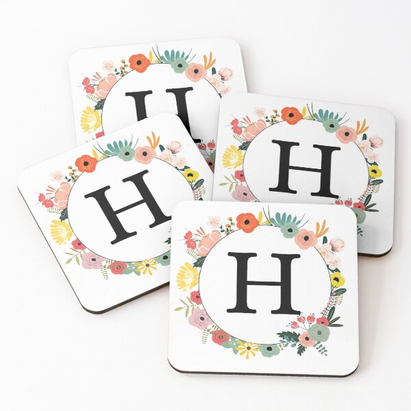 Item preview, Letter H Monogram with Flowers designed and sold by ShirleyDee.