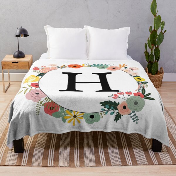 Item preview, Letter H Monogram with Flowers designed and sold by ShirleyDee.